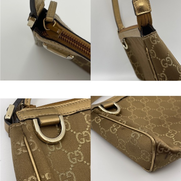 Gucci Brown GG Canvas Baguette cloth monogram brown handbag womens - Picture 8 of 10